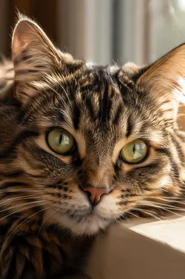 Close Up Tabby Cat Portrait