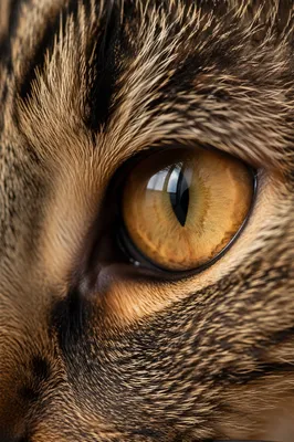 Golden Tabby Cat Eye Macro Portrait