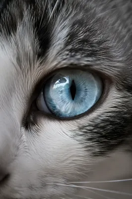 Icy Blue Cat Eye Close-Up