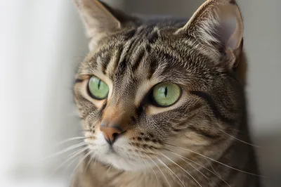 Emerald Eyed Tabby Cat Close Up