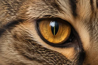 Golden Amber Tabby Cat Eye Close-Up