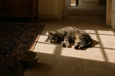 Sleeping Tabby Cat in Afternoon Sunlight