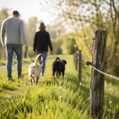 Dogs and Owners Walking Through Spring Park