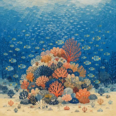 Tropical Reef Fish in Serene Blue Waters