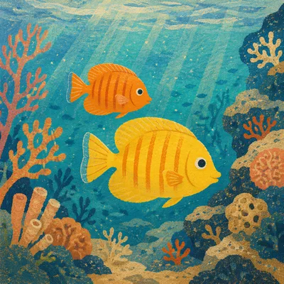 Tropical Reef Fish in Turquoise Lagoon