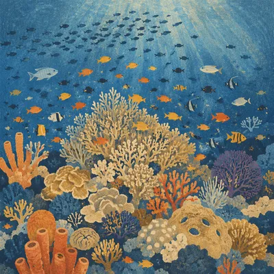 Vibrant Tropical Coral Reef With Fish