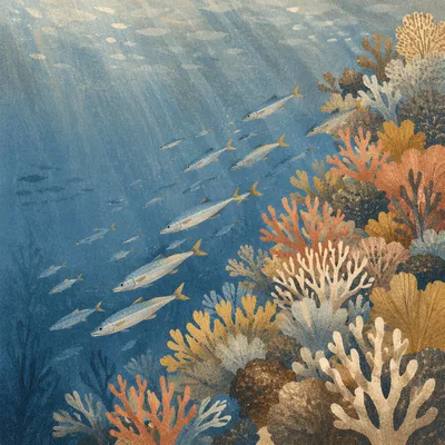 Tropical Reef Fish in Serene Blue Waters