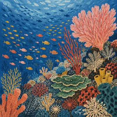 Tropical Fish Above Vibrant Coral Reef