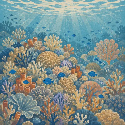 Tropical Reef Fish Beneath Shimmering Waters
