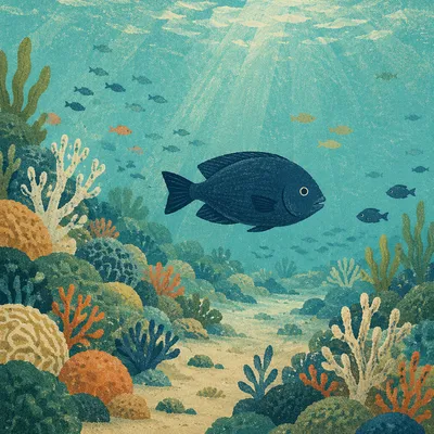 Tropical Reef Fish in Calm Turquoise Waters
