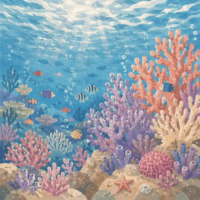 Peaceful Tropical Reef with Colorful Fish