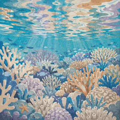 Tropical Coral Reef with Peaceful Fish