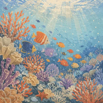 Tropical Fish in Peaceful Coral Reef
