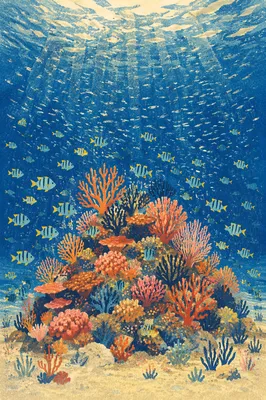 Tropical Reef Fish in Sunlit Blue Water