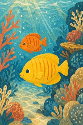 Bright Tropical Reef Fish in Turquoise Lagoon