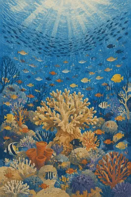 Vibrant Tropical Coral Reef With Fish