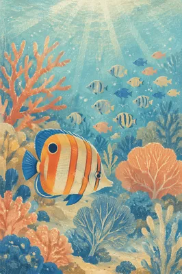 Tropical Reef Fish in Sunlit Lagoon