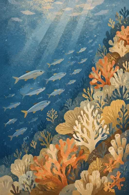 Tropical Reef Fish in Serene Blue Water
