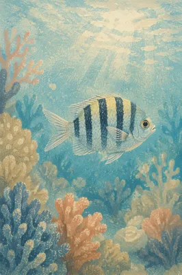 Tropical Reef Fish in Turquoise Water