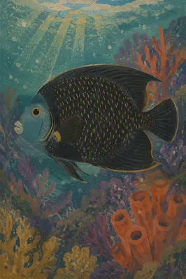 Golden Speckled Tropical Reef Fish Underwater