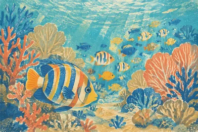 Tropical Reef Fish in Shallow Lagoon