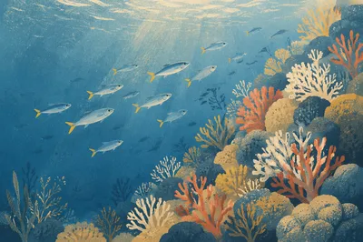 Tropical Reef Fish in Serene Blue Water