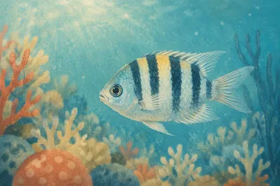 Tropical Reef Fish in Turquoise Water