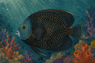 Tropical Reef Fish in Sunlit Coral