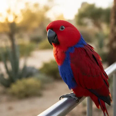 Colorful Tropical Parrot on Sunlit Perch