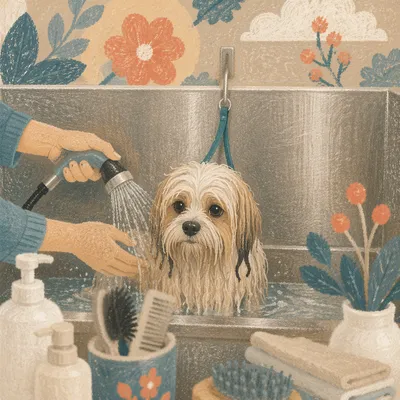 Calm Dog Bath at Grooming Spa