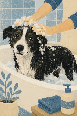 Calm Dog Enjoying Gentle Spa Bath