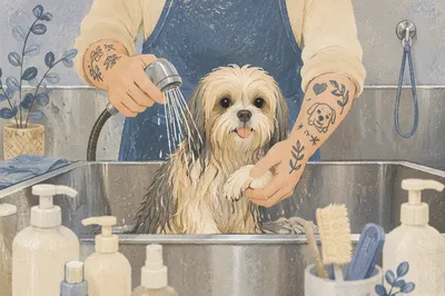 Gentle Dog Bath at Grooming Spa