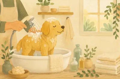 Gentle Dog Spa Bath in Morning Light