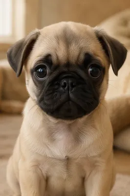 Adorable Puppy Portrait With Glossy Eyes