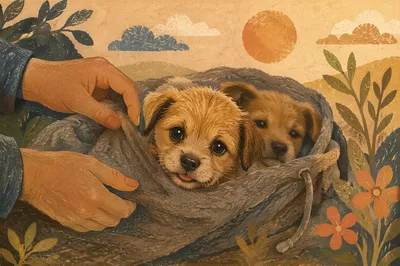 Tiny Puppies in Caring Hands