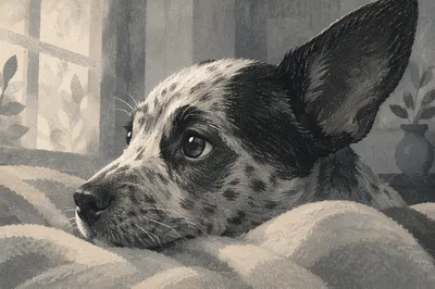 Tender Black and White Puppy Portrait