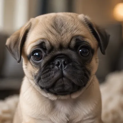 Adorable Puppy Portrait with Glossy Eyes