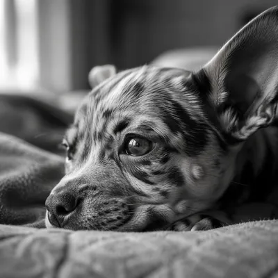 Tender Black and White Puppy Portrait