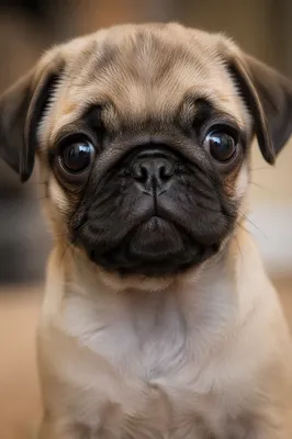 Adorable Puppy Portrait with Glossy Eyes