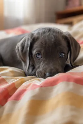 Tiny Charcoal Puppy with Glossy Eyes