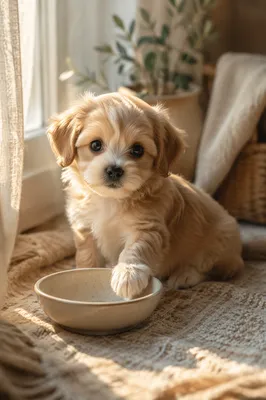 Adorable Puppy in Warm Morning Light
