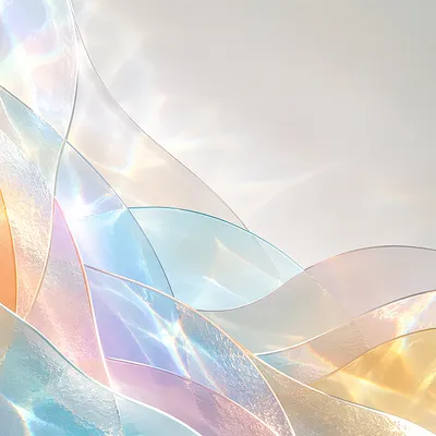 Iridescent Glass Wave Abstract Background