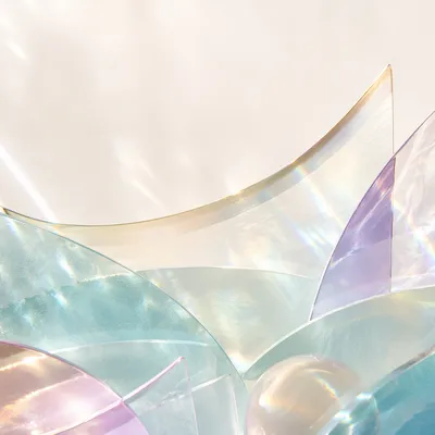 Iridescent Glass Abstract Background with Soft Light