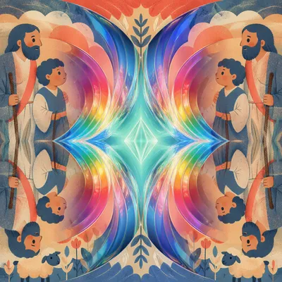 Iridescent Glass Vortex Symmetry Background