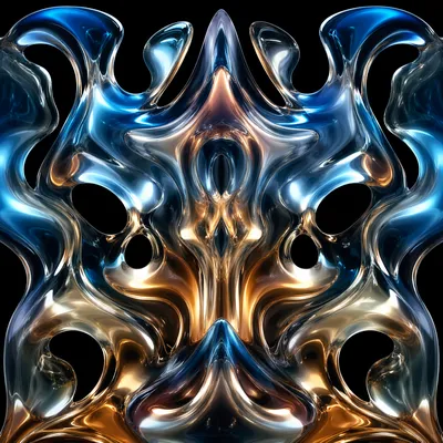 Centered Iridescent Glass Abstract Symmetry