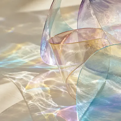 Iridescent Glass Ribbons in Morning Light