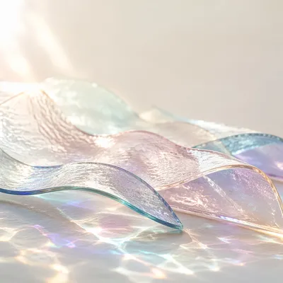 Iridescent Glass Waves Faith Background