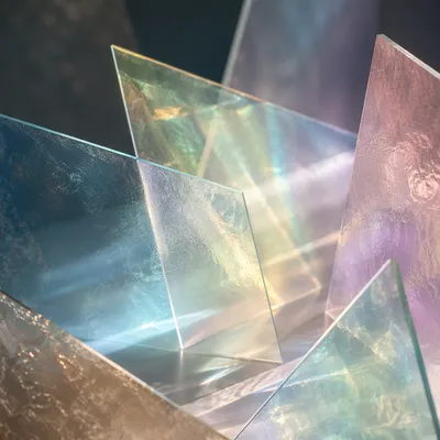 Iridescent Glass Panels Faith Background