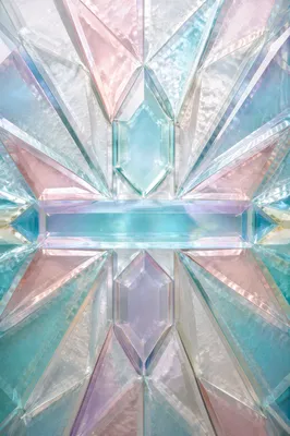 Iridescent Glass Crystal Wall Background