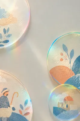 Iridescent Glass Torus Abstract Background